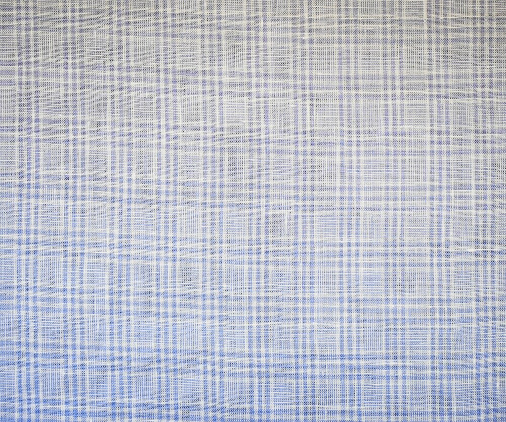 White-Purple Spence Bryson Plaid Irish Linen Woven Fabric By the Yard