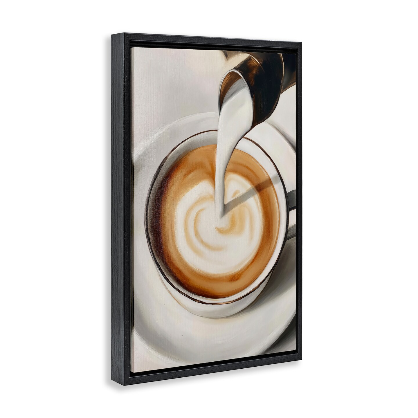 Stupell Industries Pouring Latte Milk Swirl Floating Frame, design by Annabelle Hall
