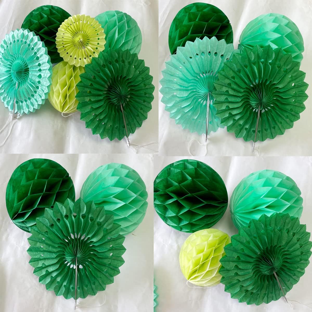 Honeycomb Ball Fans Wall Decorations(Green Kit)7.87 x 4.57 x 1.65 inches