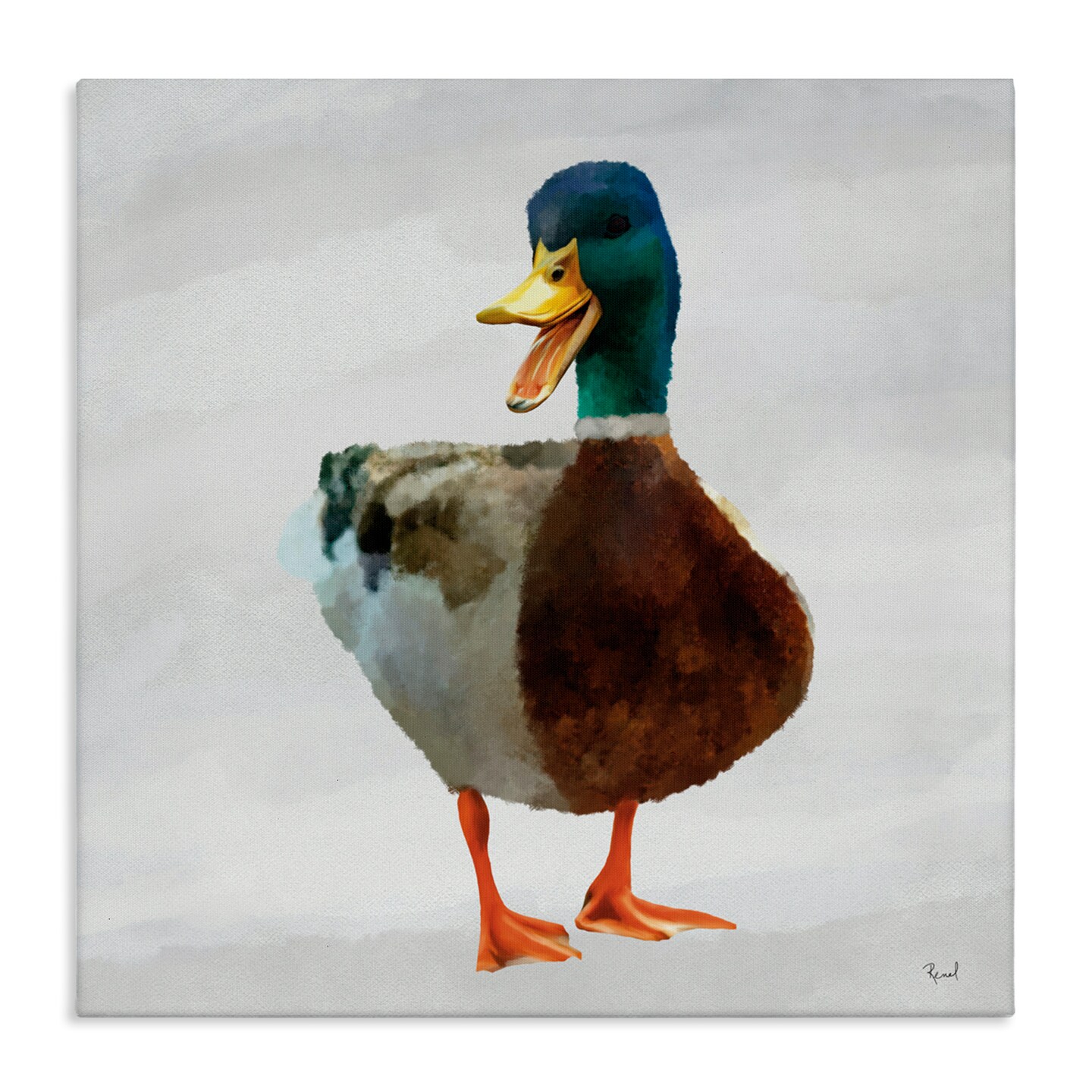 Stupell Industries Squawking Duck Portrait Canvas, design by Renel