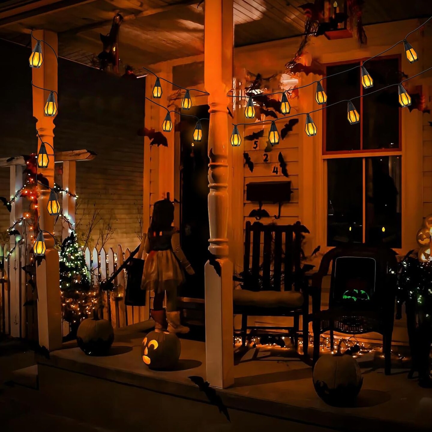 Solar Halloween Lights Outdoor (&#x9;Warm White)