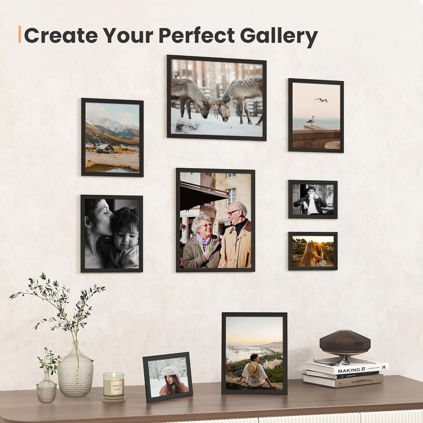 (Black, Pack of 6)5x7 Picture Frame, 5x7 Photo Frame with High Definition Plexiglass(Black) 6&#x22;L x 4&#x22;W