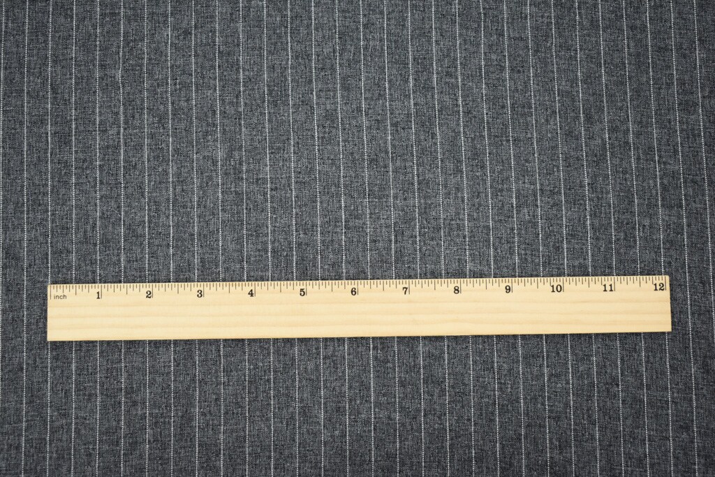 Gray-Black-White Poly Pinstripe Texture Shirting Woven Fabric By the Yard