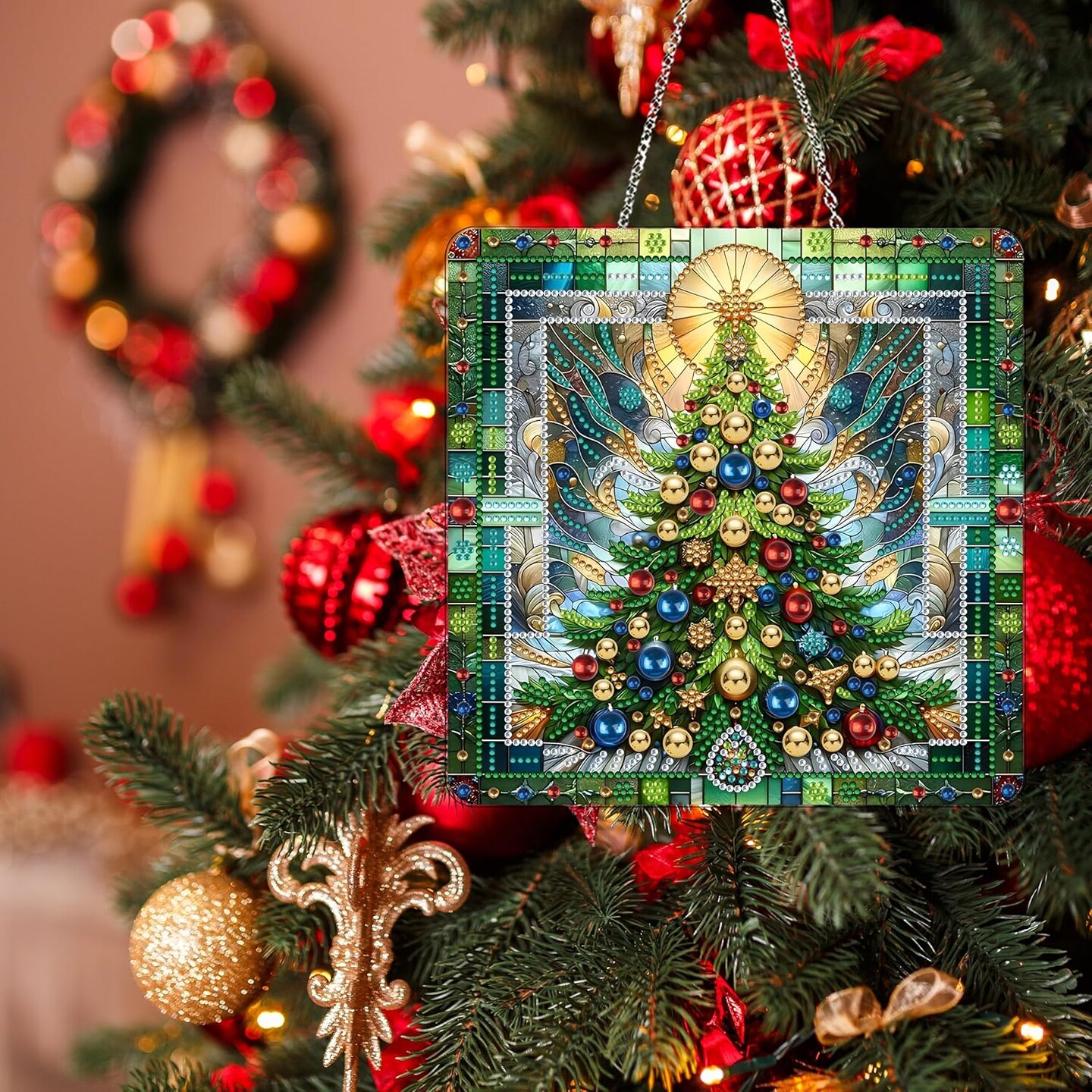 DIY Acrylic Diamond Art Painting Wreath Kits Special Shaped Rhinestone