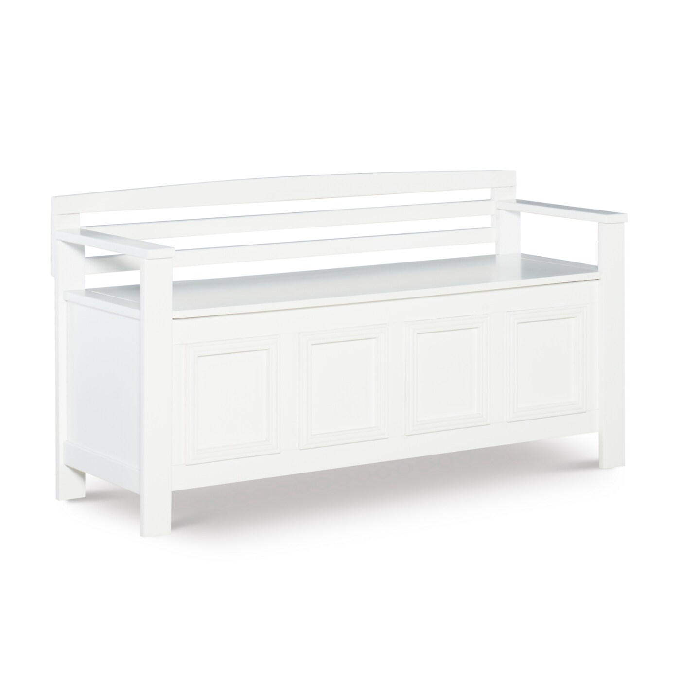 Contemporary Home Living Slatted Back Storage Bench - 46" - White