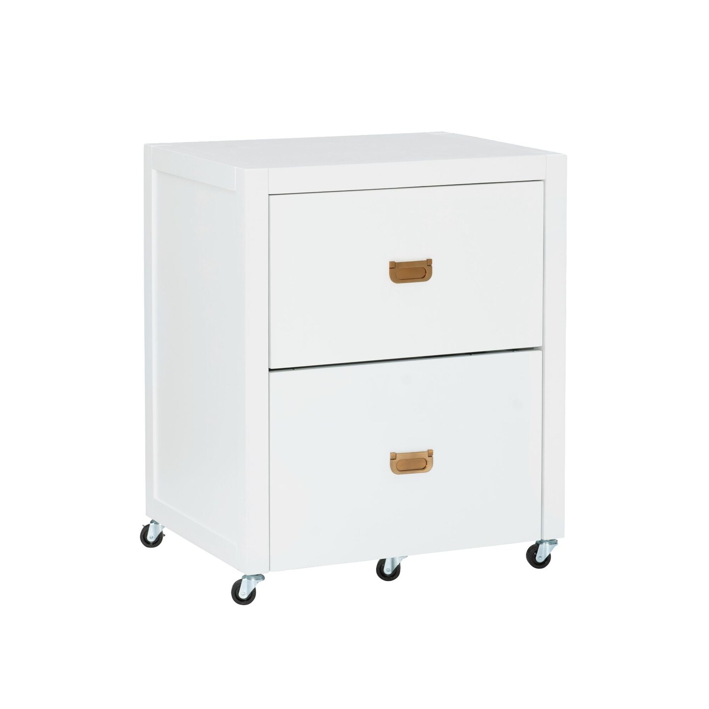 Contemporary Home Living Two Drawer File Storage Cabinet with Rolling Casters - 26.75&#x22; - White