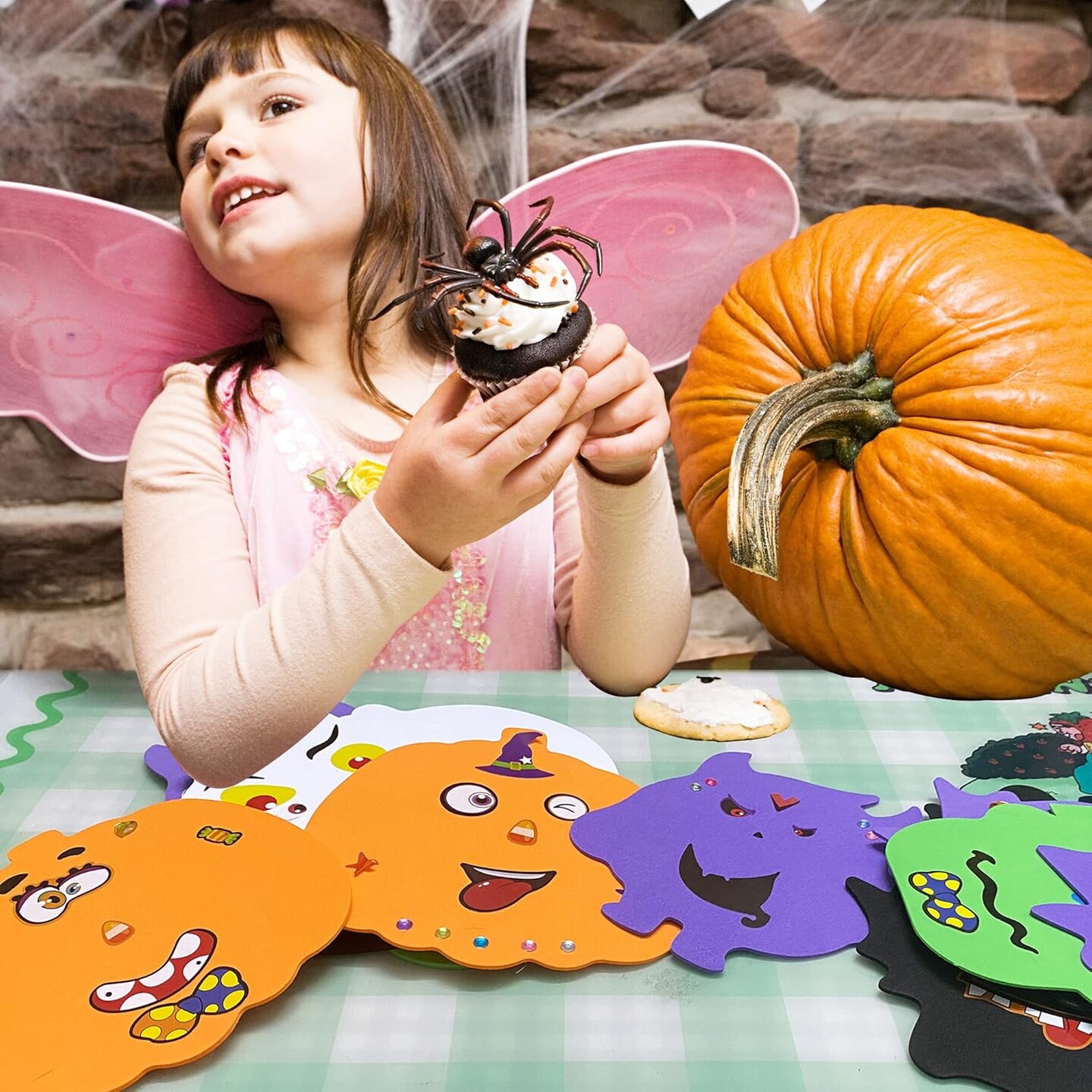 34 PCS Halloween Craft Kits for Kids Halloween Foam Pumpkin Craft Kit