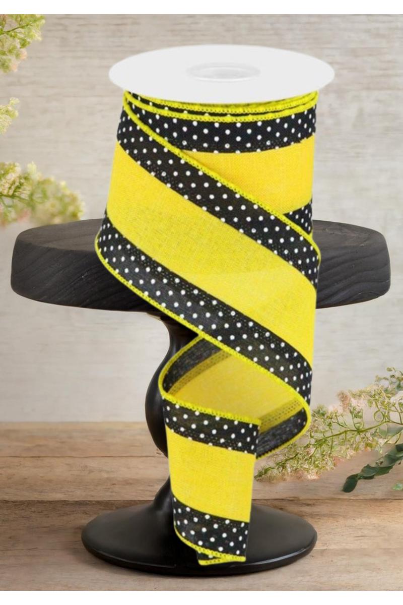 2.5&#x22; Swiss Dots Royal Ribbon: Sun Yellow (10 Yards)