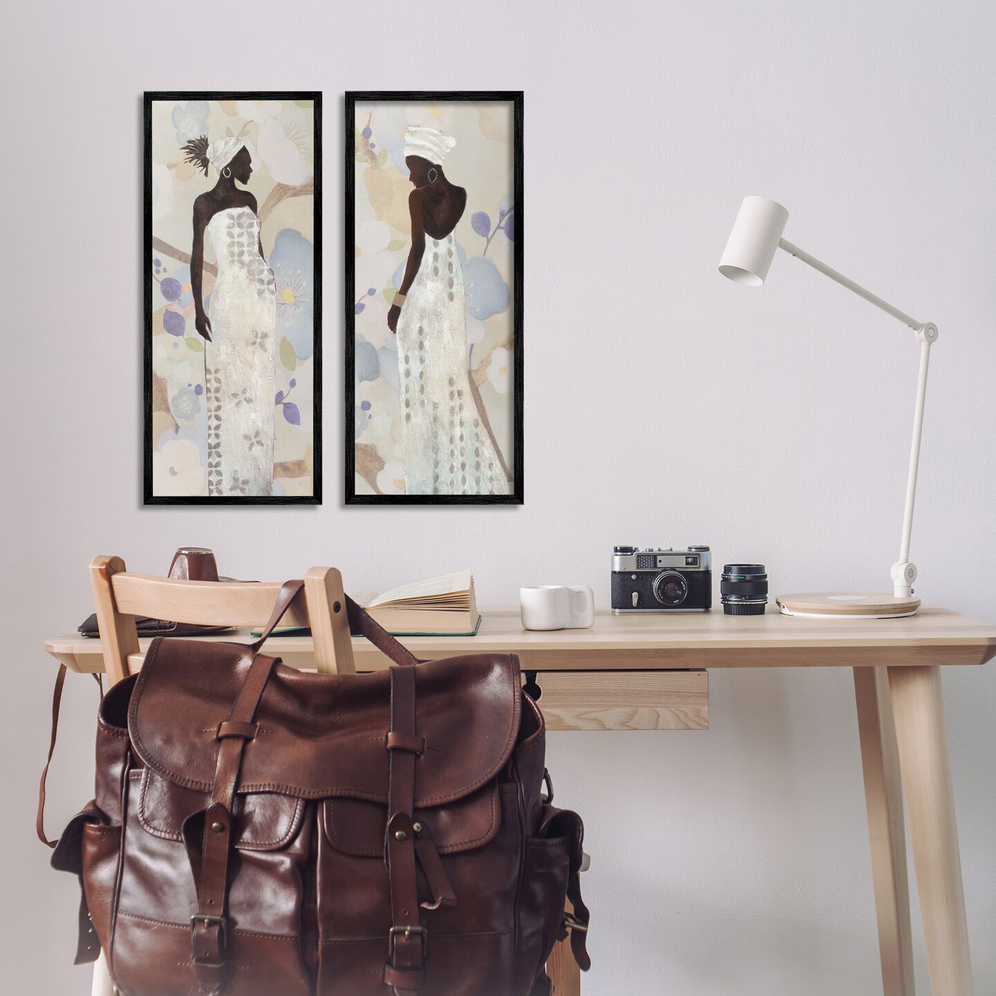 Stupell Industries Stylish Neutrals Women 2pc Framed Giclee Wall Art Set Design by Janet Tava