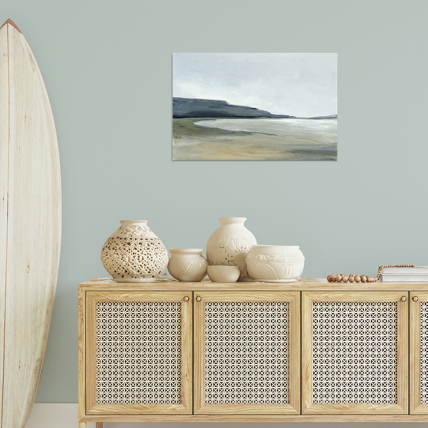 Stupell Industries Muted Coastline Cliff Canvas Wall Art Design by Hannah Dawson