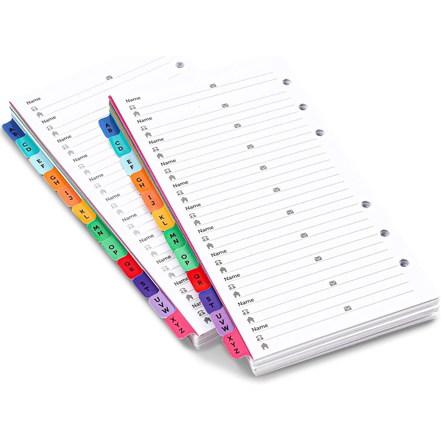 Address Book Refill Sheets with 6 Hole Punch (6.75 x 4 In, 2 Pack)