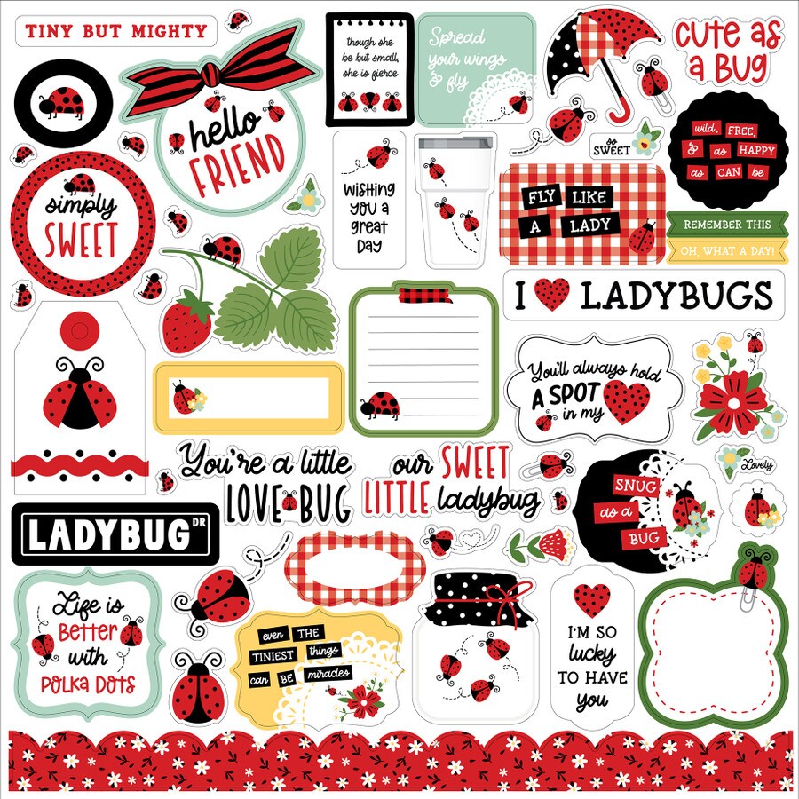 Echo Park Little Ladybugs 12 x 12 Element Sticker