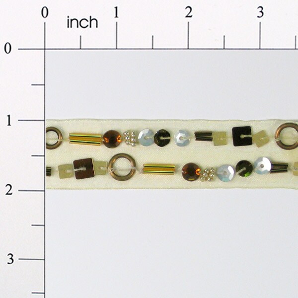 5 yards of Berta Organza Sequin and Bead Trim | 5 yard cut