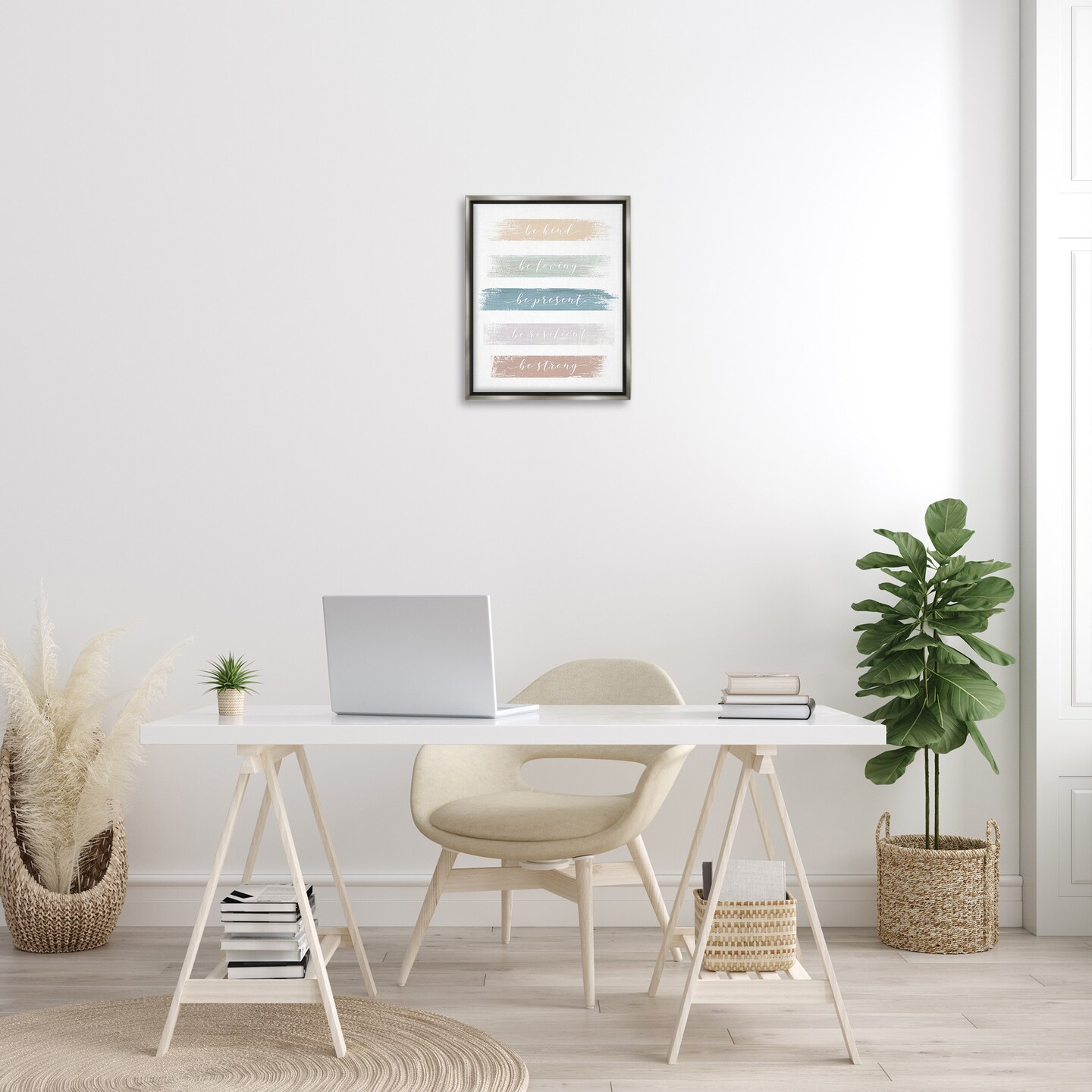 Stupell Industries Be Strong Inspirational Floating Frame Design By GraffiTee Studios
