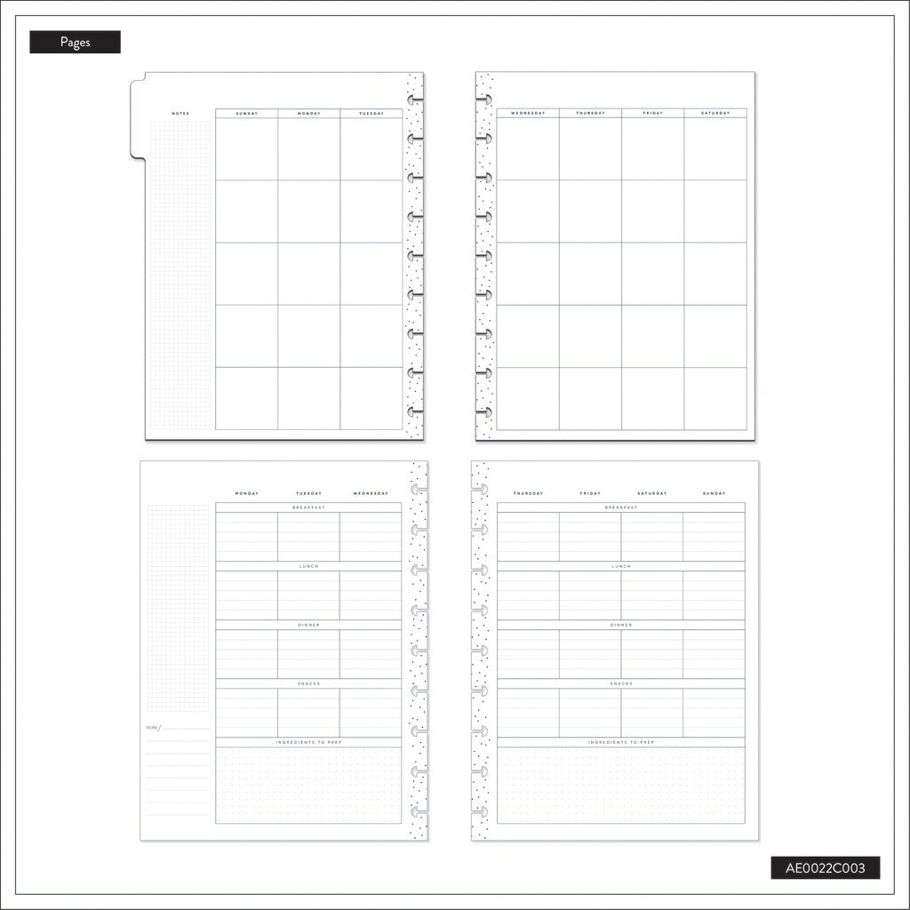 Happy Planner Meal Planning Classic Extension Pack-Rustic Roots