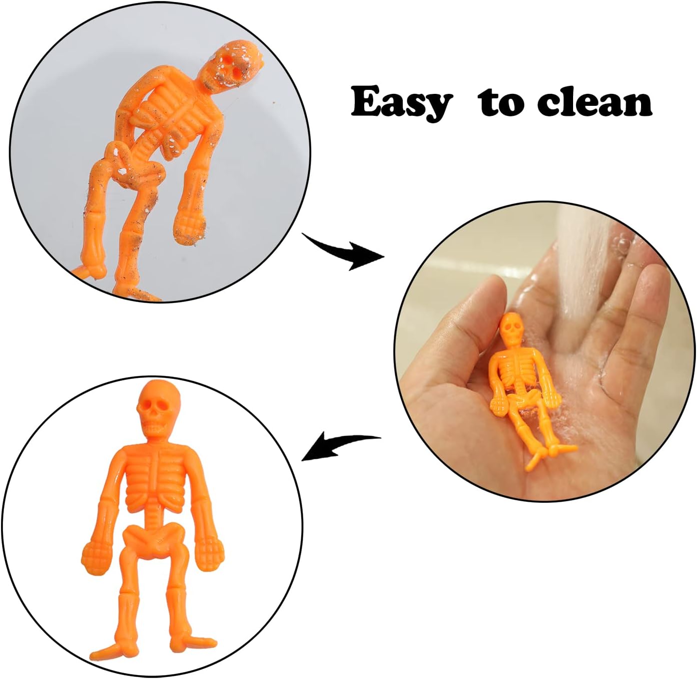 100 PCS Halloween Stretchy Skeleton Toys