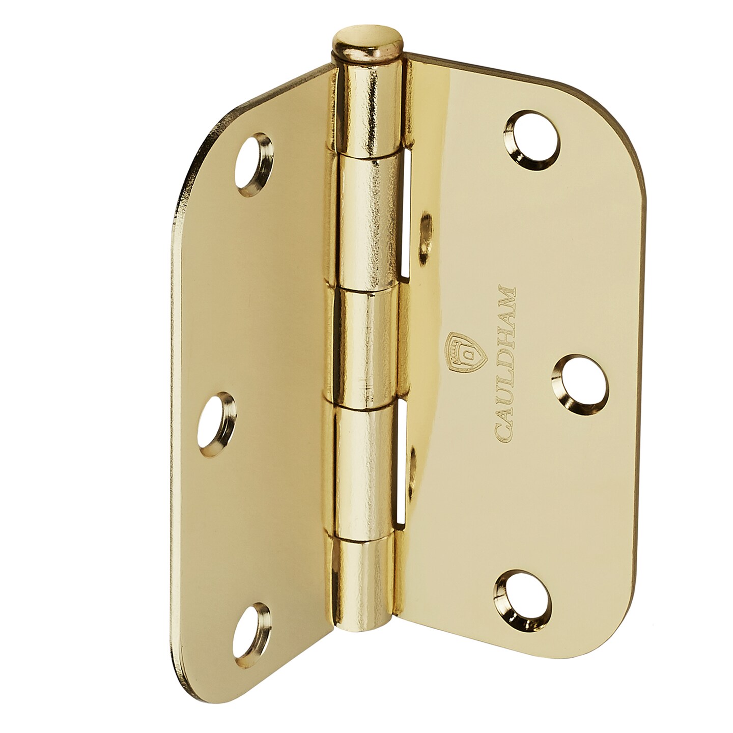 Cauldham Heavy-Duty 3-1/2" Interior Door Hinges with 5/8" Radius Corners - Brass