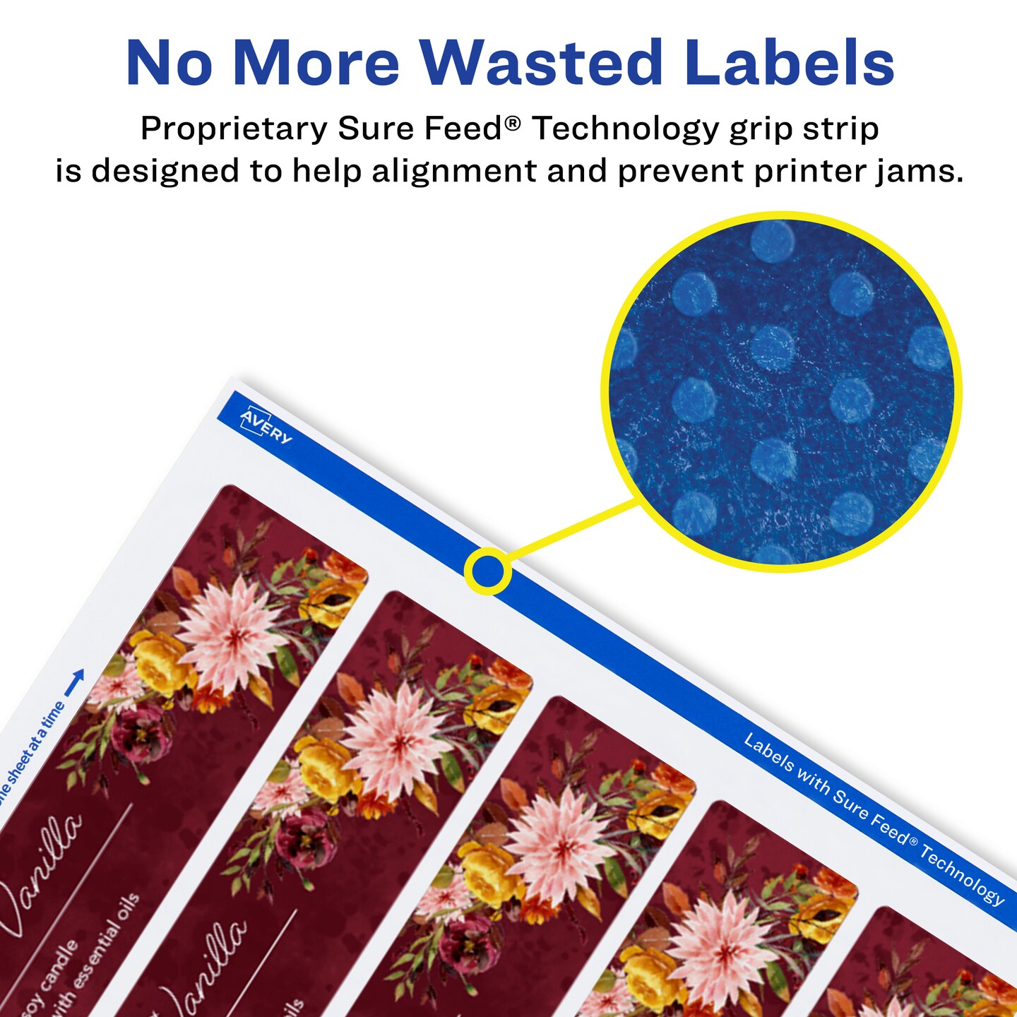 Avery Glossy White Rectangle Labels with Sure Feed, 7.75&#x22; x 3.25&#x22;