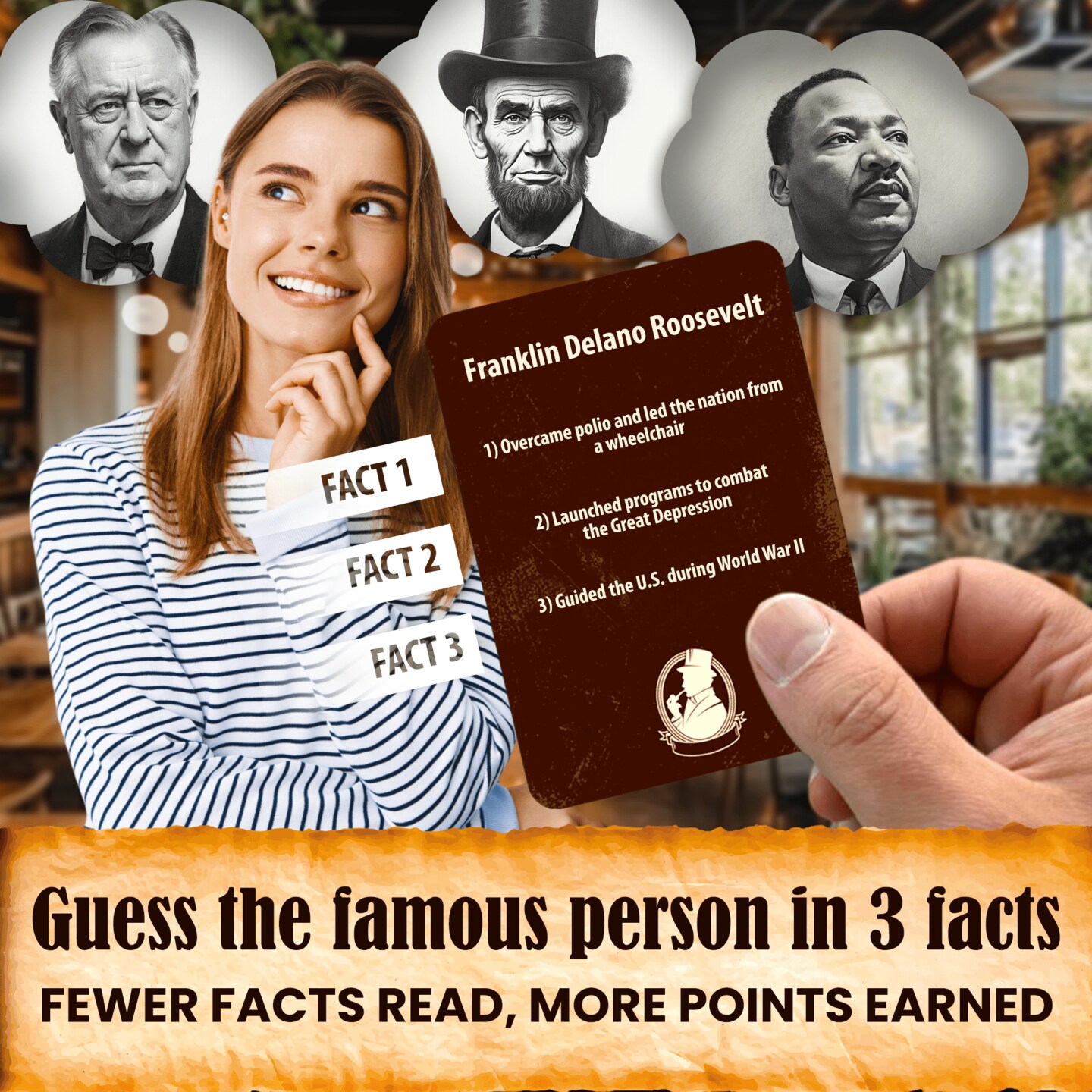 History &#x26; Personality Card Game | 500 Trivia Cards for Adults