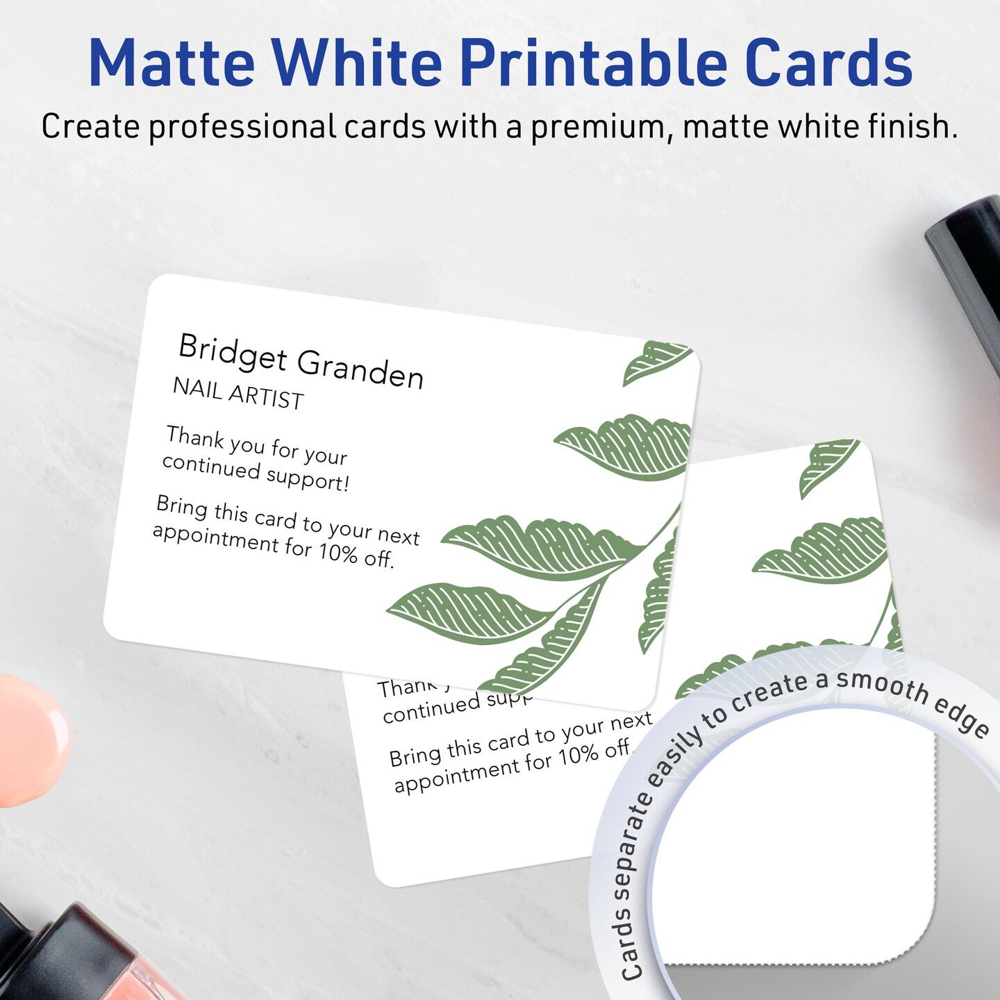 Avery Matte White Postcards, 6&#x22; x 9&#x22; Rectangle Rounded Corners