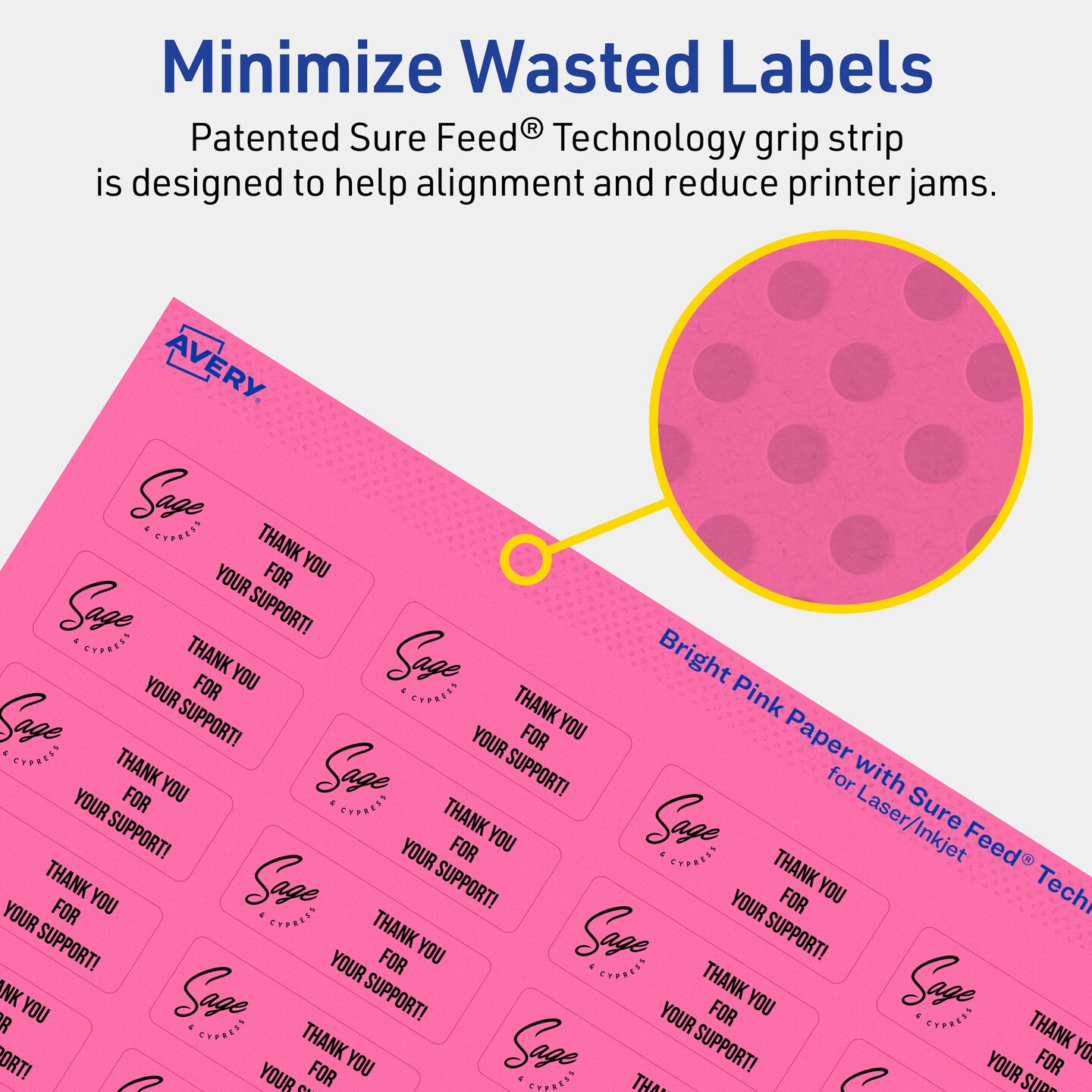 Avery Bright Pink Paper Labels, 2/3&#x22; x 1-3/4&#x22; Rectangle