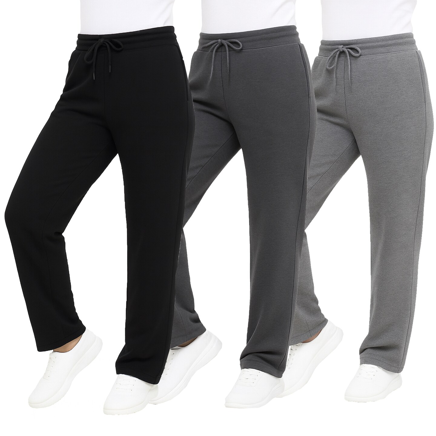 Galaxy by Harvic 3-Pack Women's Loose Fit Fleece Jogger Sweatpants (S-5XL)