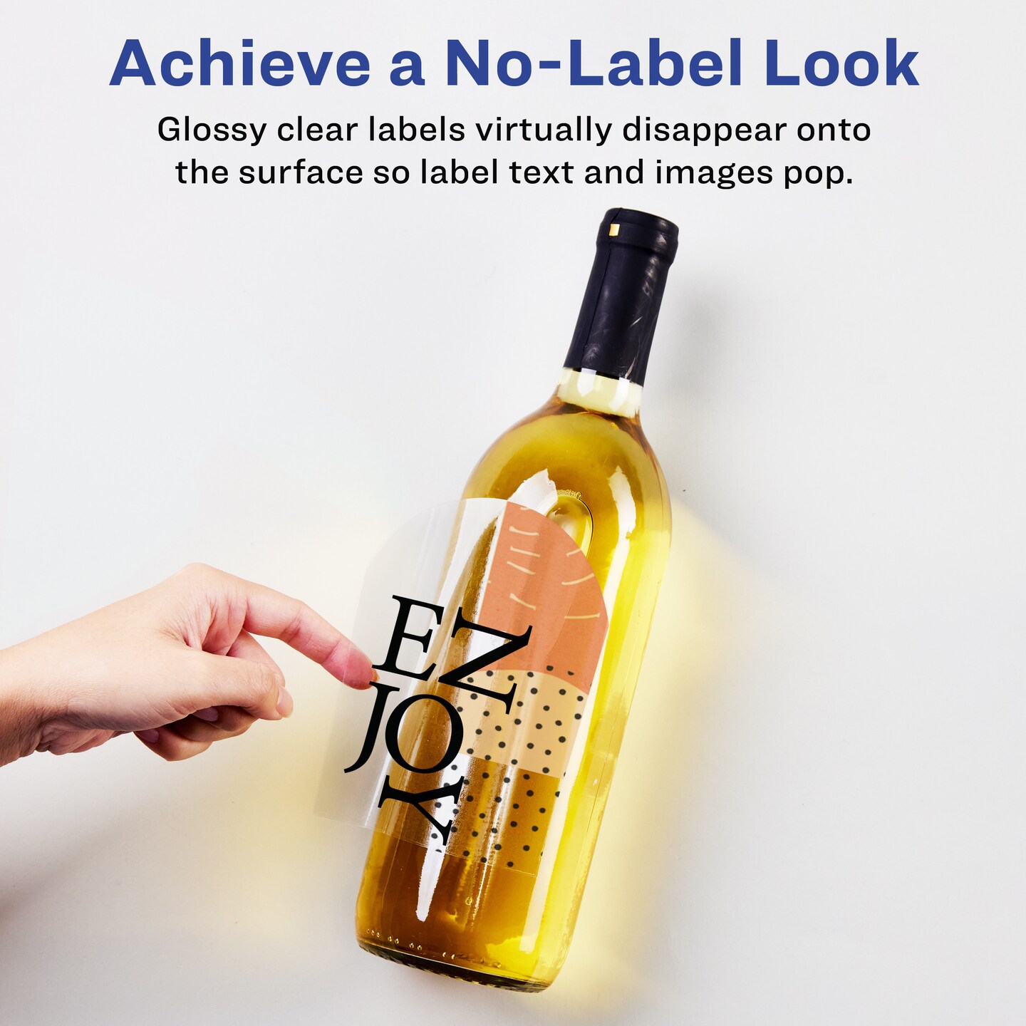 Avery Glossy Clear Arched Labels with Sure Feed, 4.75&#x22; x 3.5&#x22;