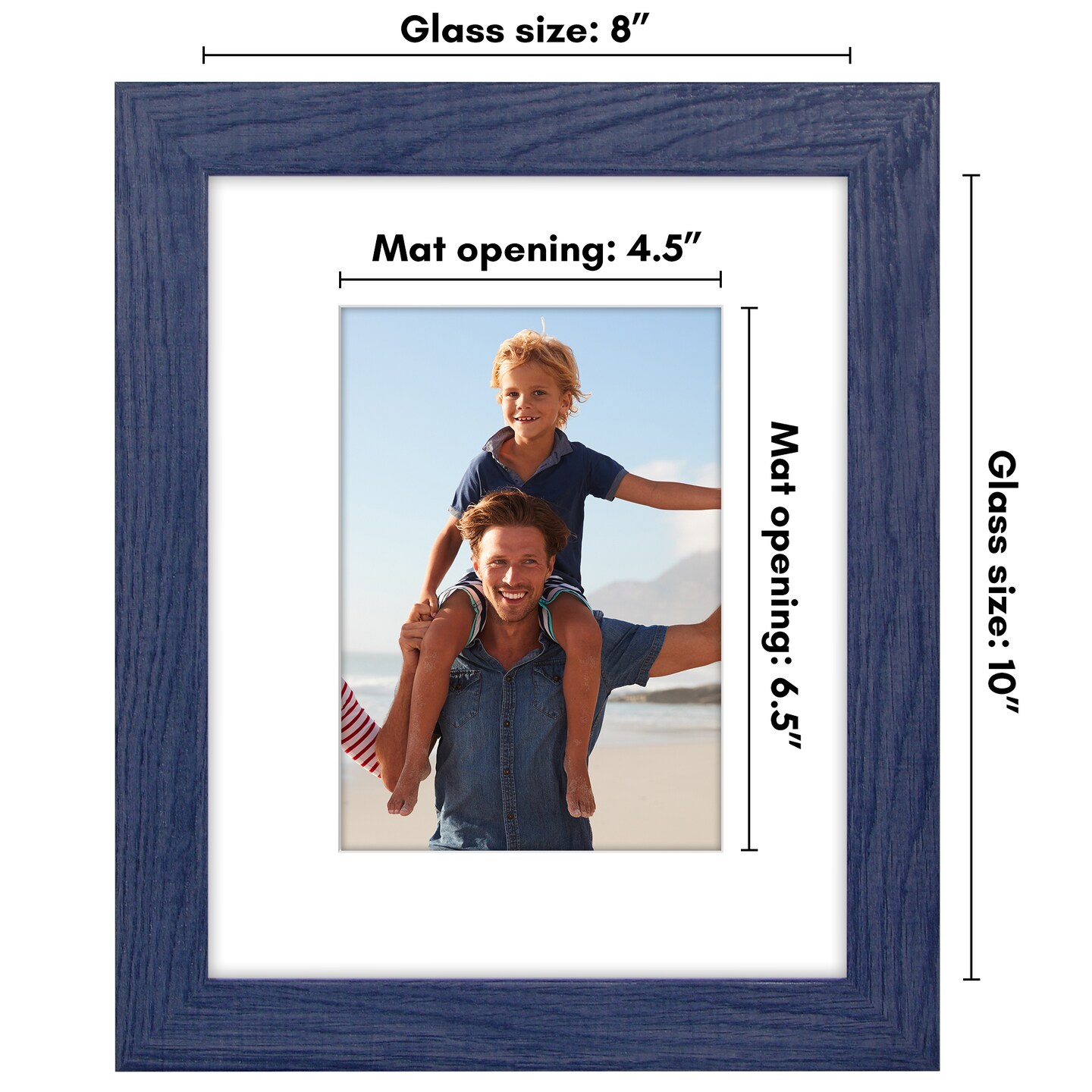 Americanflat Picture Frame with Wide Molding with Mat - Modern Wide Picture Frame - Plexiglass Cover - Hanging Hardware - Includes Easel