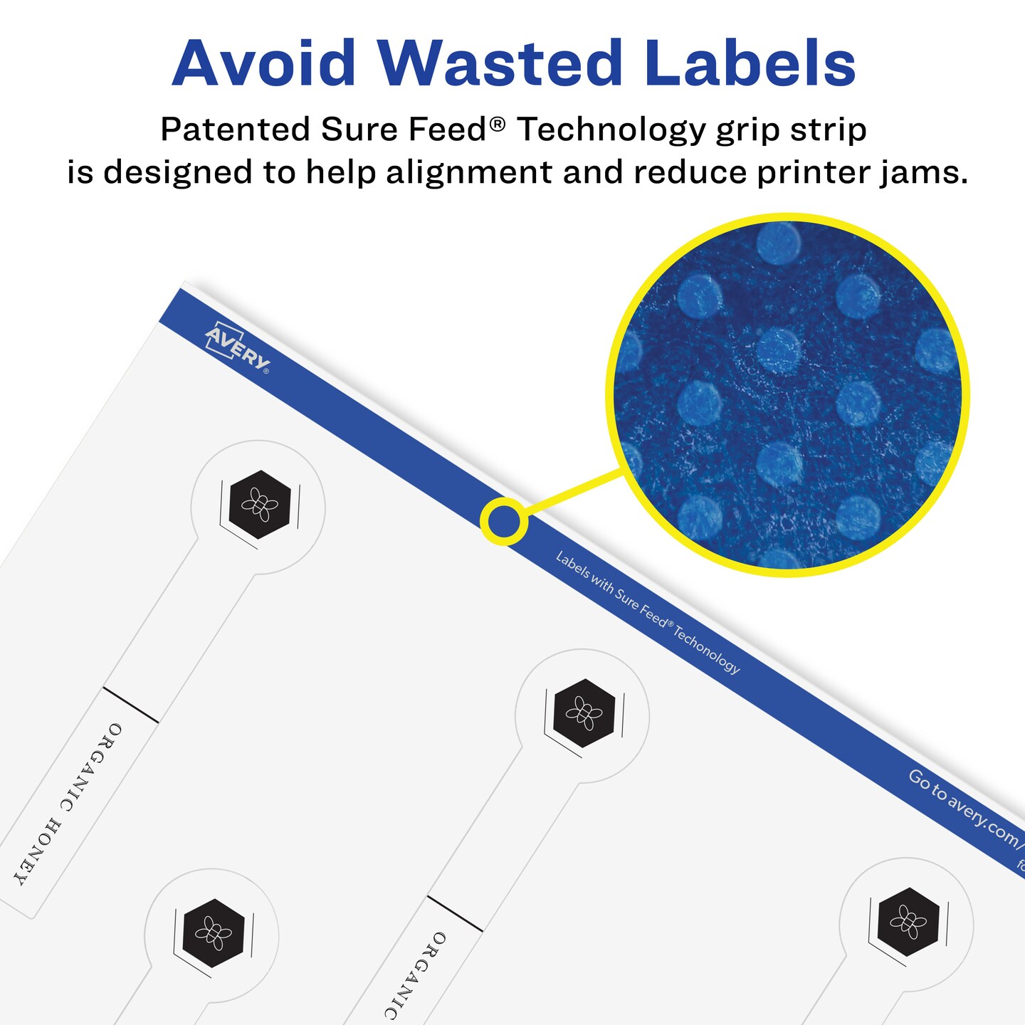 Avery Glossy Clear Lollipop Labels with Sure Feed, 1&#x22; x 4&#x22;