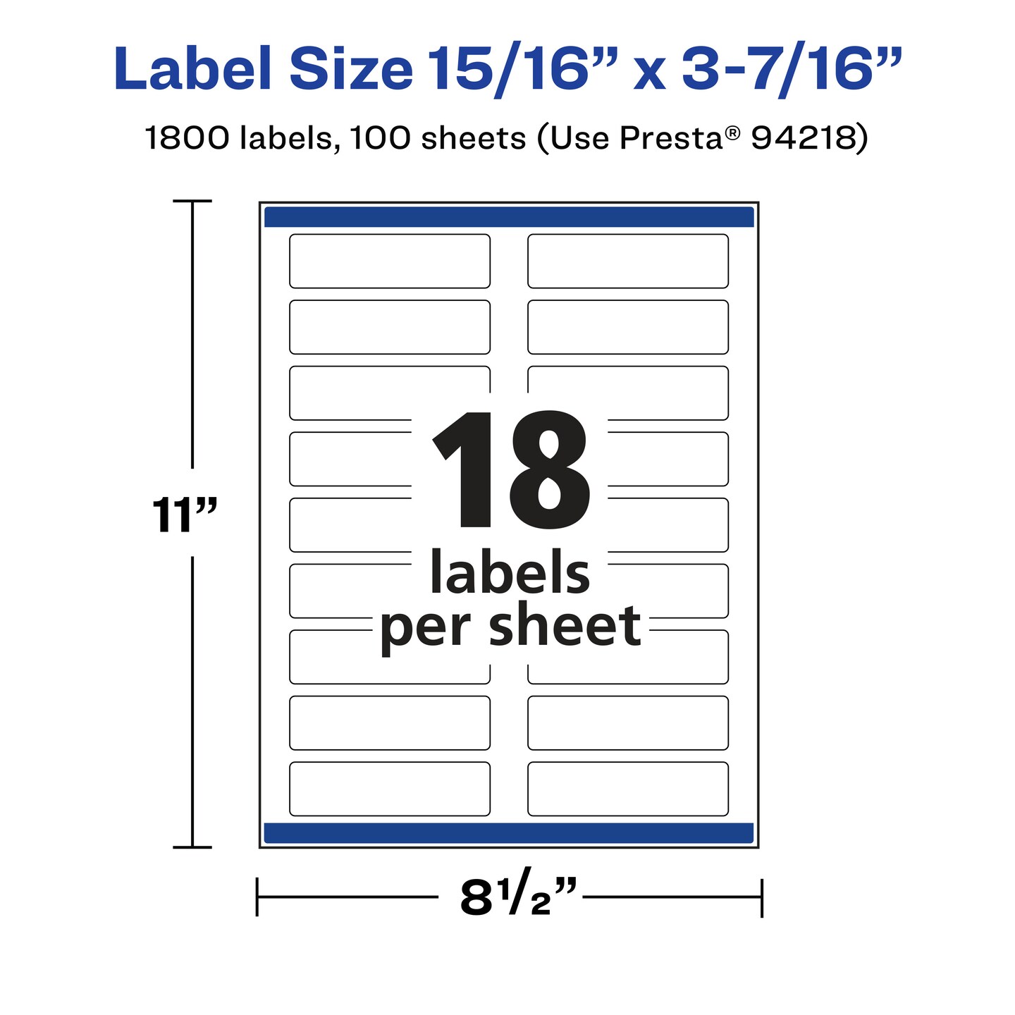 Avery Durable Waterproof Rectangle Labels with Sure Feed, 15/16&#x22; x 3-7/16&#x22;