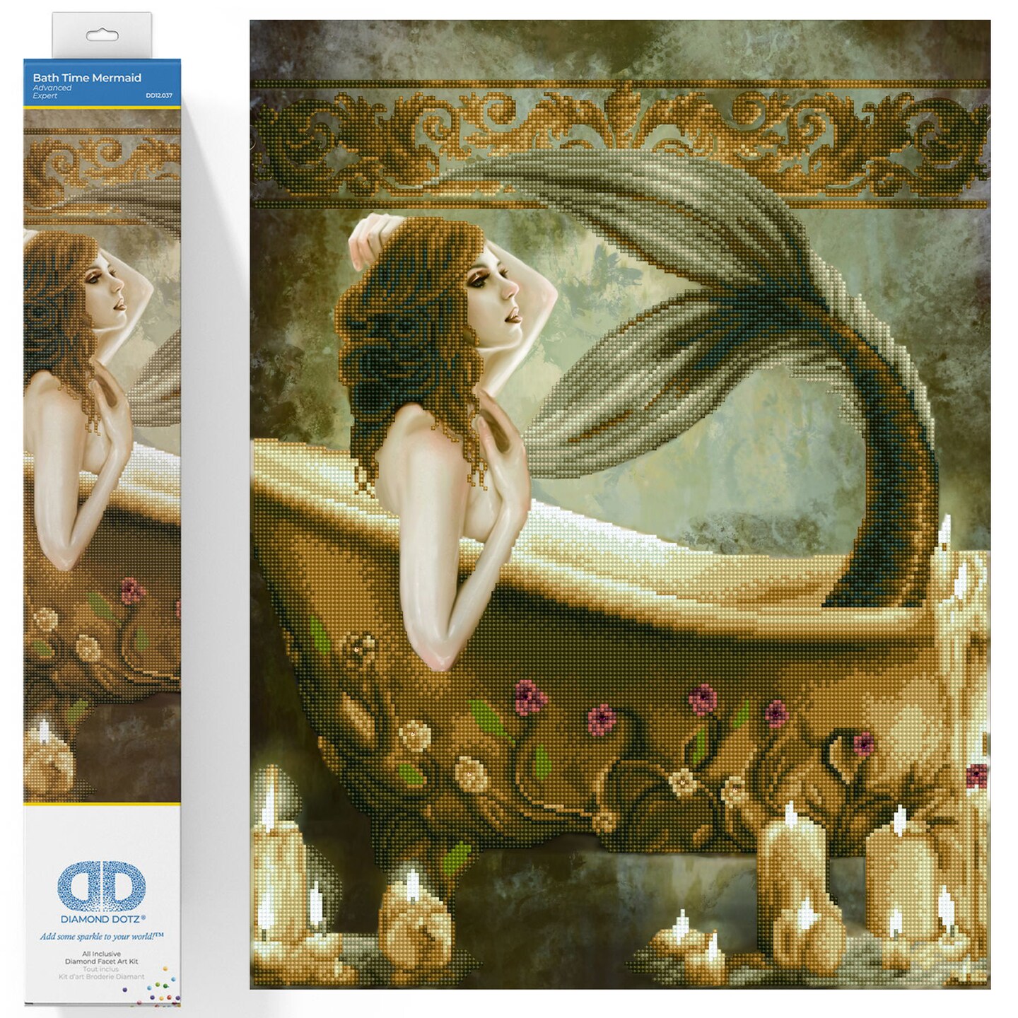 Diamond Dotz Bath time Mermaid Diamond Painting Kits for Adults - Diamond Art Kits a Relaxing Creative Craft Kit with Dotz Gems 26.8x20.5