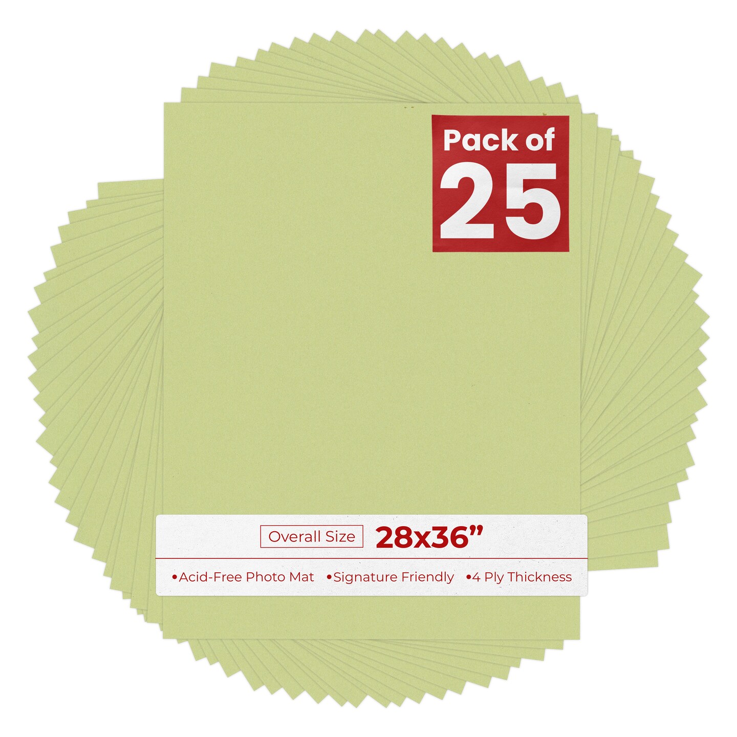 Pistachio Green 28x36 Uncut Mat Board - Blank Sheets, No Opening, Color ...