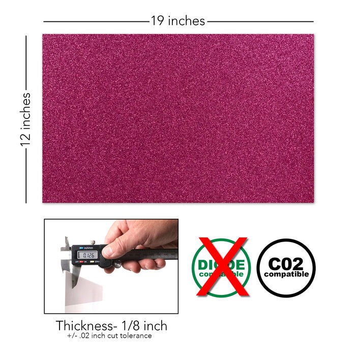 Glitter Acrylic 2.6mm (1/8th Inch), 12x19 inch | CO2 Laser &#x26; CO2 Glowforge Ready, Special Pattern Cast Acrylics, Craft Closet Brand