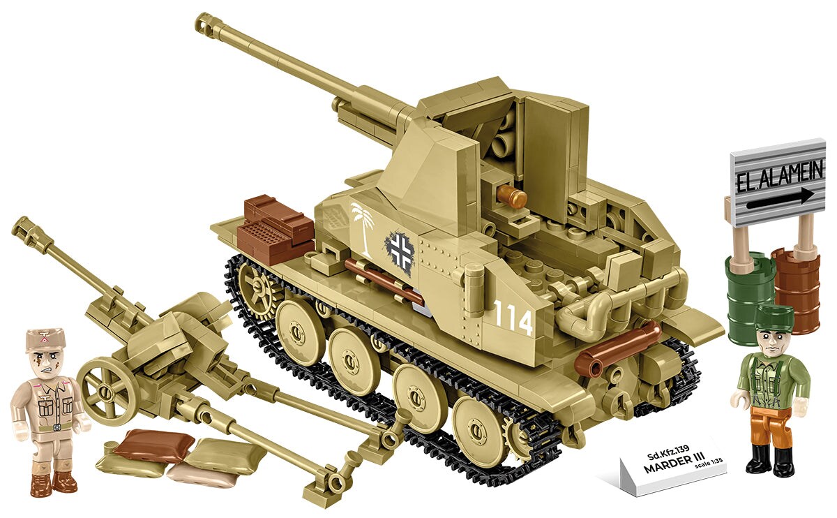 COBI Historical Collection WWII Sd.Kfz. 139 Marder III Tank Destroyer Building Set, 486 Pieces