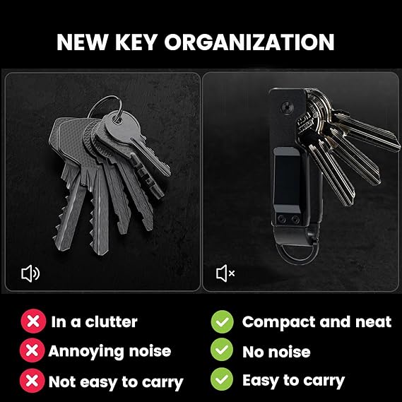 Key Holder for Keychain Metal Aluminum Compact Smart Key Organizer Secures 1-5 Keys