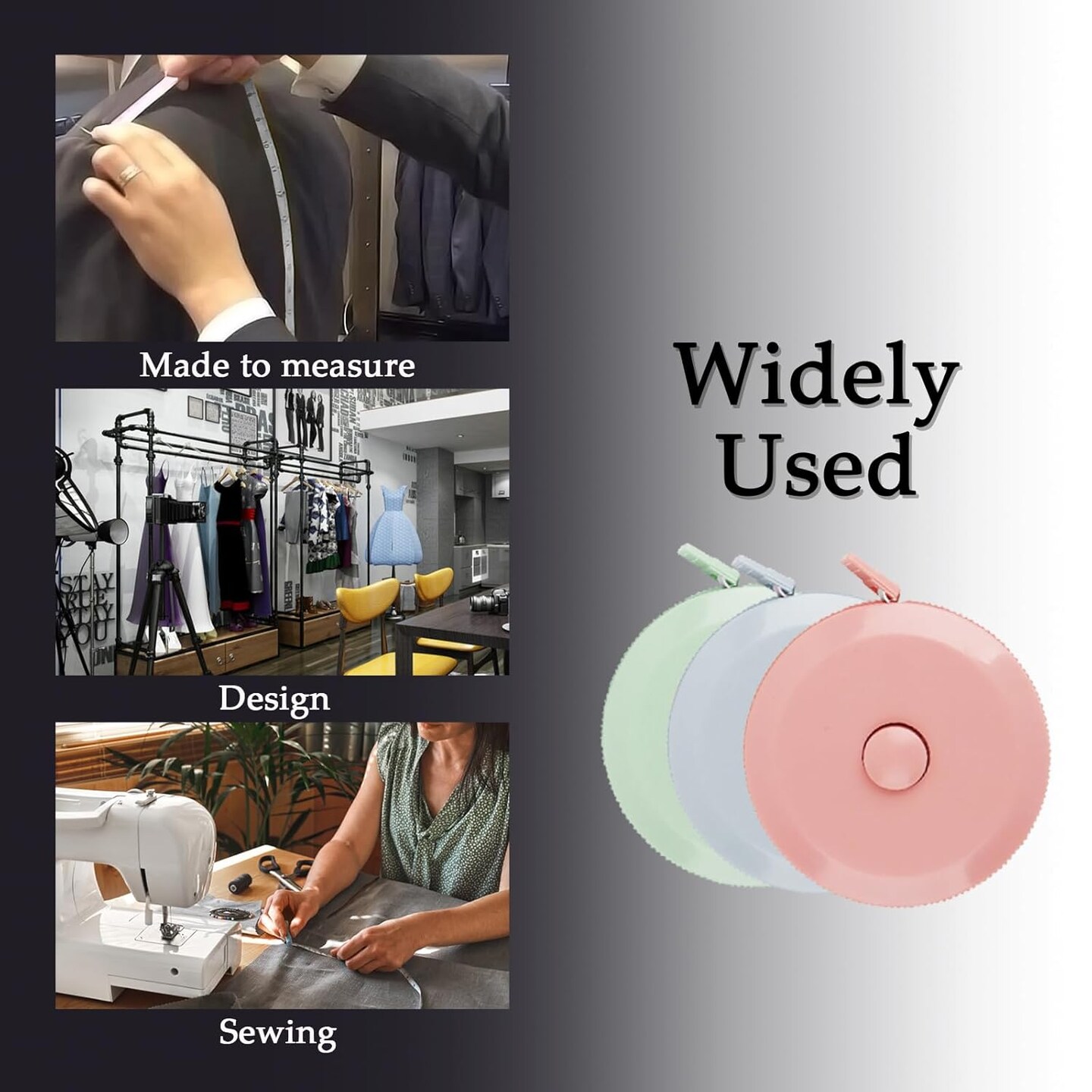 3 Pack Tape Measure Measuring Tape for Body Fabric Sewing