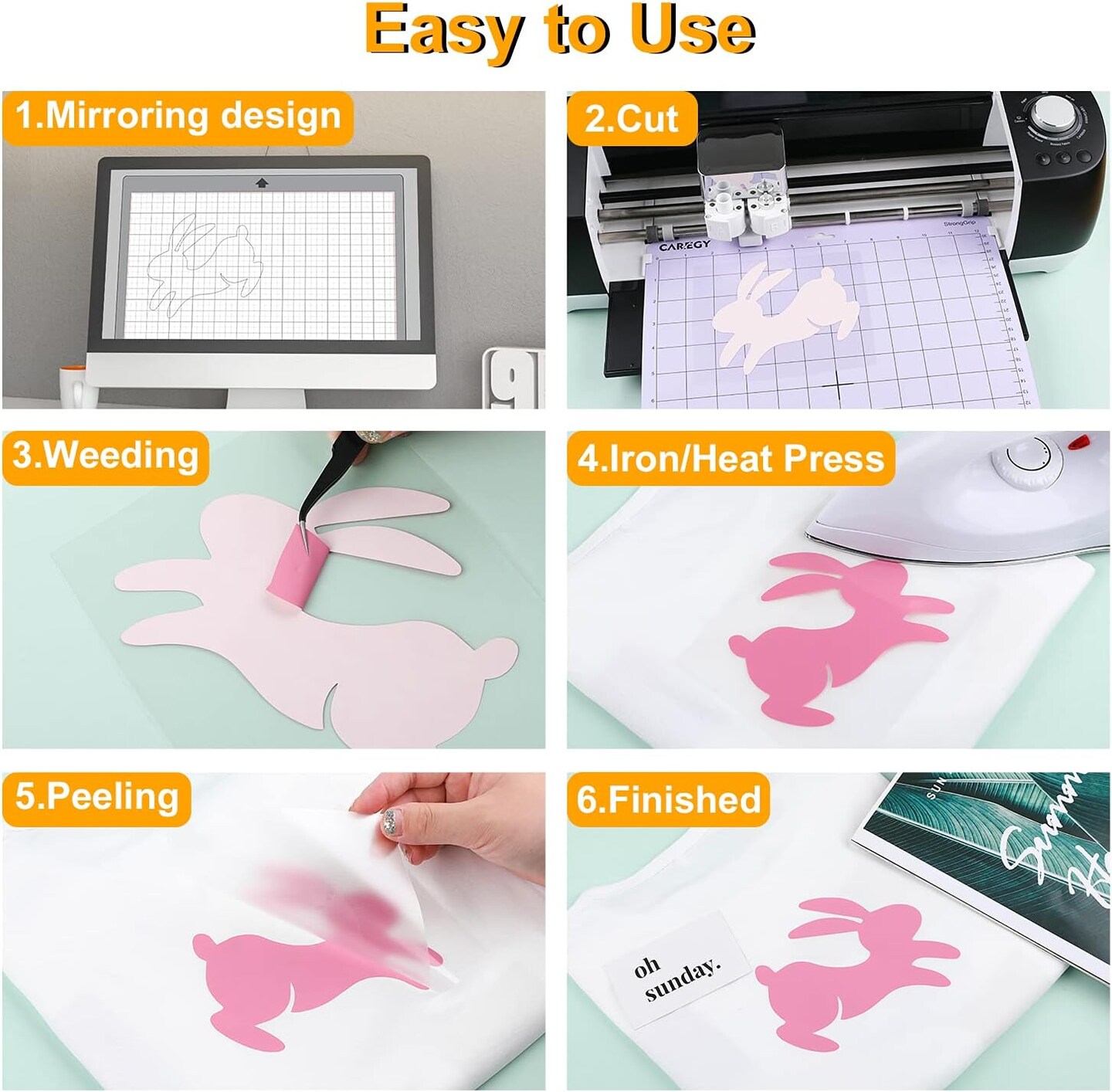 HTV Heat Transfer Vinyl Bundle: 75 Pack 12" x 10" Iron on Vinyl for T-Shirt, 57 Assorted Colors