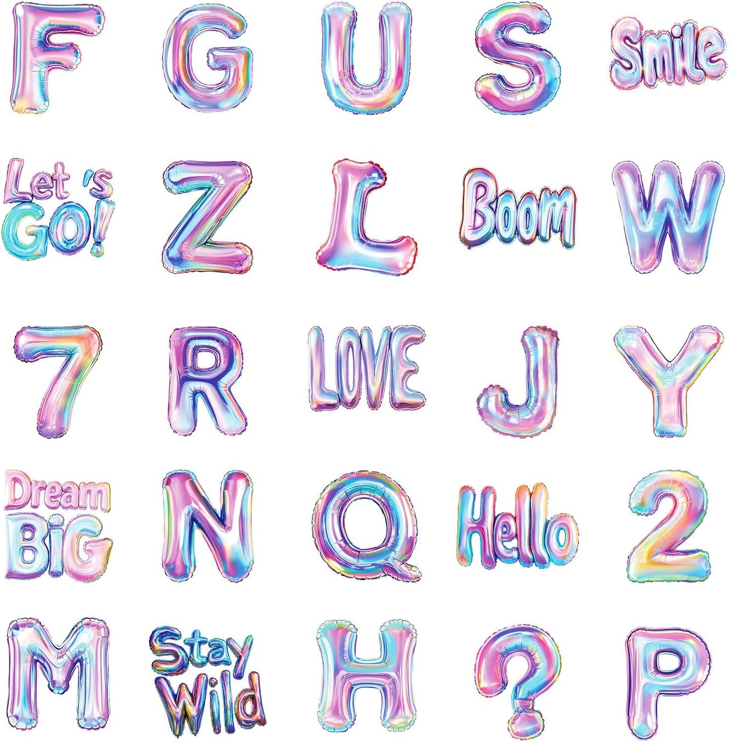 50PCS 3D Alphabet Stickers Pack - Colourful Metallic Alphabet Stickers