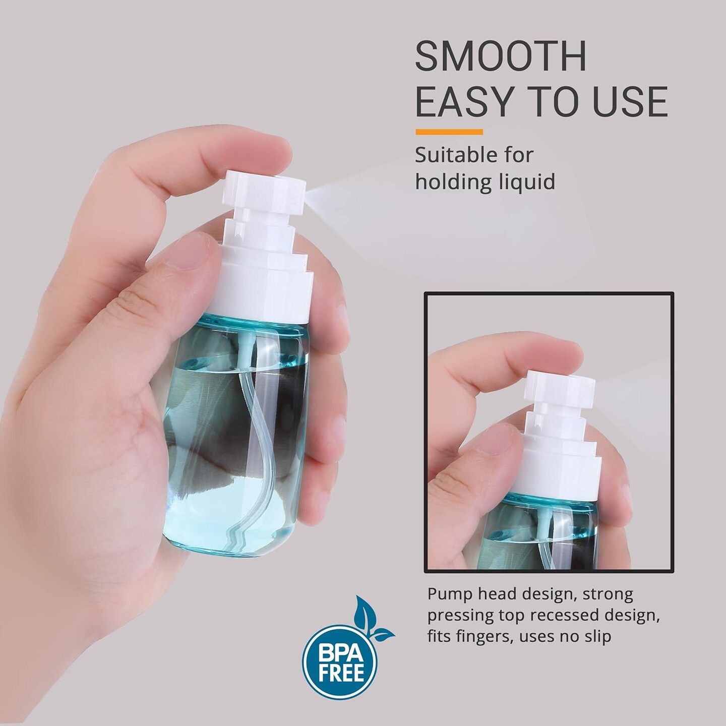 2 Pack Small Spray Bottle - 2oz/60ml (Clear White , Clear Blue)