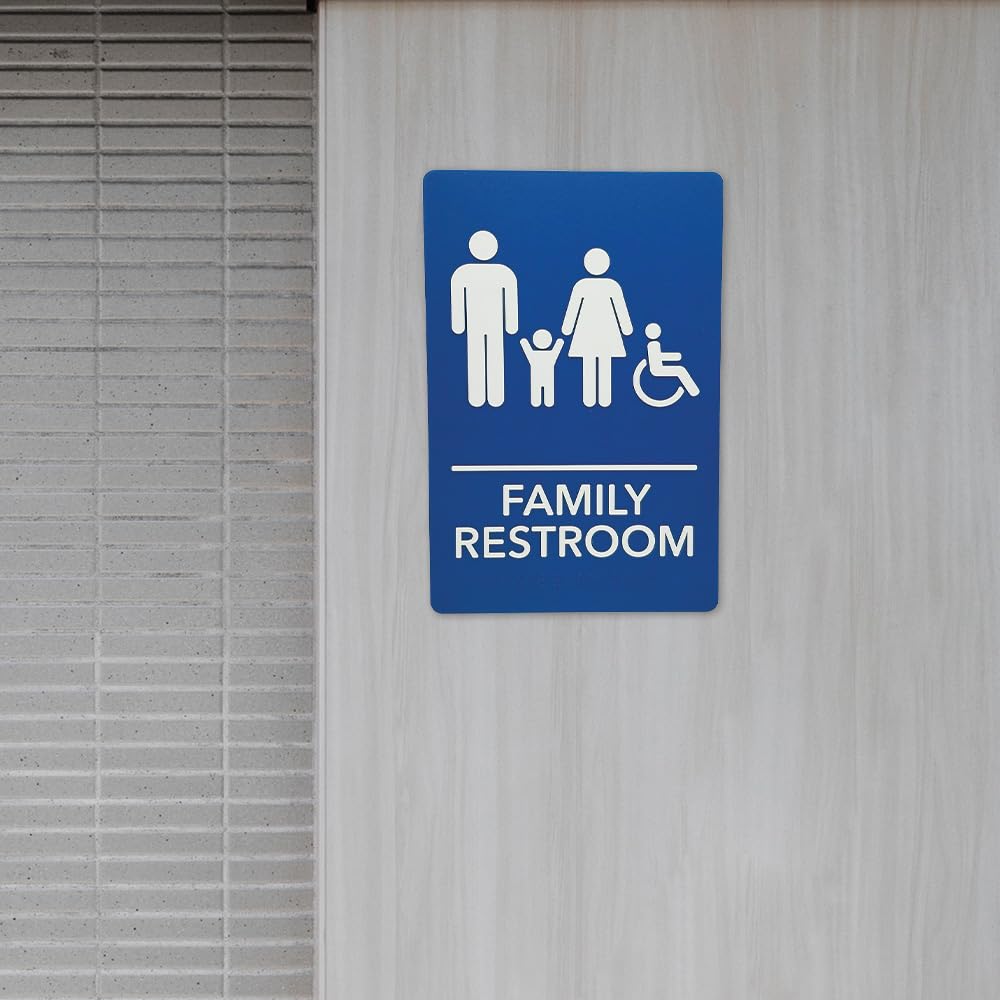 ADA-Compliant Wayfinding Signs &#x2013; Durable, Non-Glare, Scratch-Resistant &#x26; Ready to Install. Featuring Grade 2 Braille &#x26; Raised Tactile Text, These Premade Signs Ensure Easy Compliance for Businesses 2 Pack