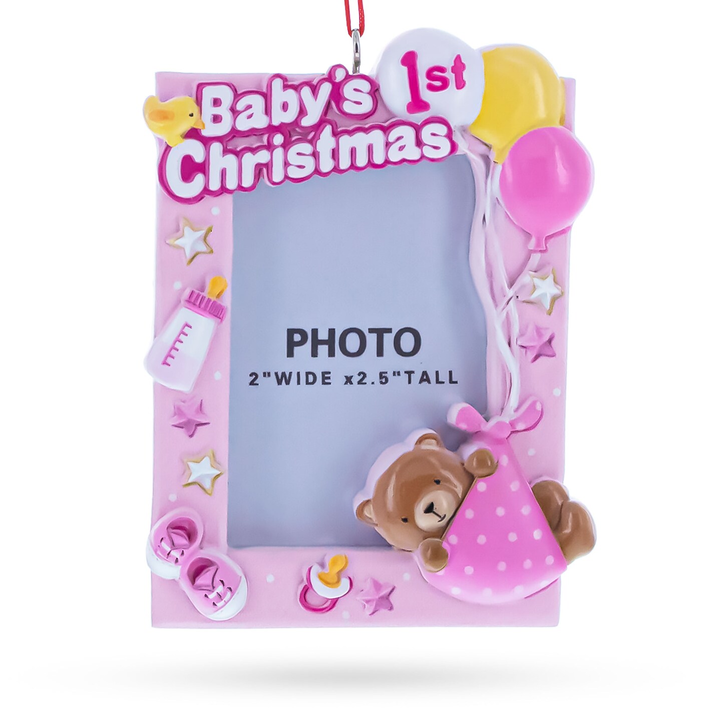 Baby Girl First Christmas Photo Frame Resin Christmas Ornament