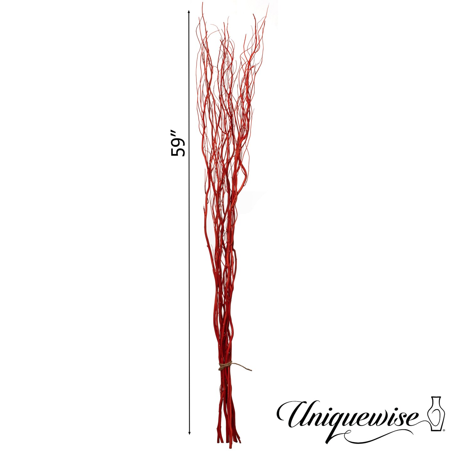 Uniquewise 12pc 59" Natural Dried Willow Twigs - Ideal Sticks for DIY Crafts Decorative Stems Floral Arrangements Floor Vase Fillers Wedding Centerpieces Event Decorations and Home Décor Accents, Red