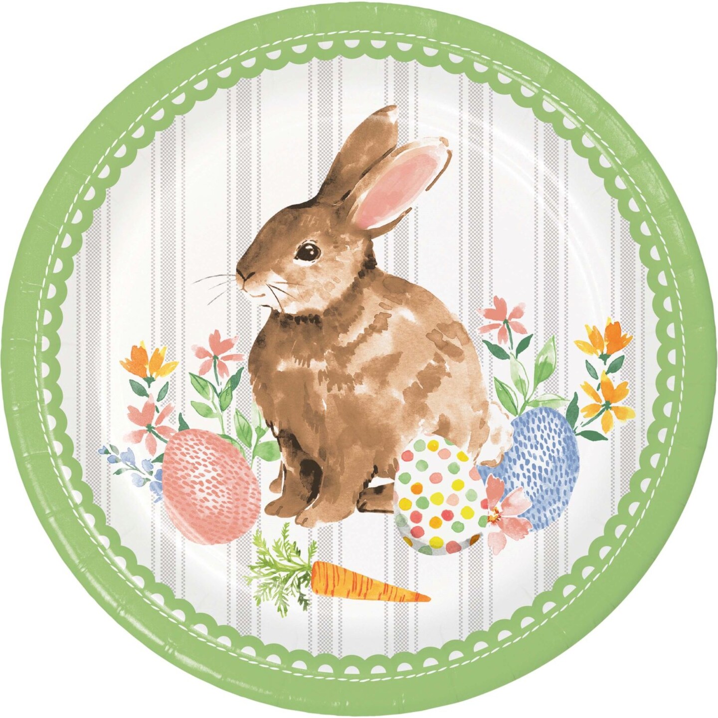 Party Central Floral and Easter Eggs Dinner Plates - 8.75" - Club Pack of 96