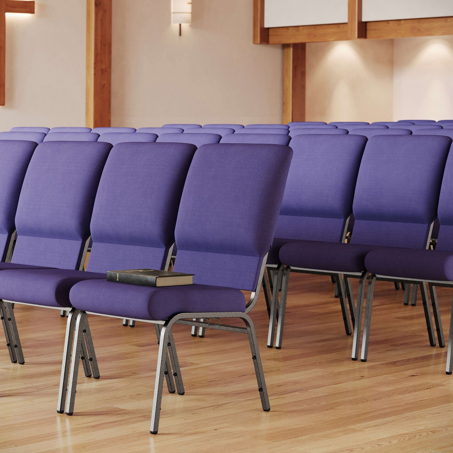 Emma and Oliver Church Chairs 18.5 in. Wide, Color: FossilFabric
