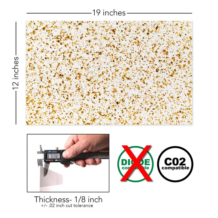 Glitz Acrylic 2.6mm (1/8th Inch), 12x19 inch | CO2 Laser & CO2 Glowforge Ready, Special Pattern Cast Acrylics, Craft Closet Brand