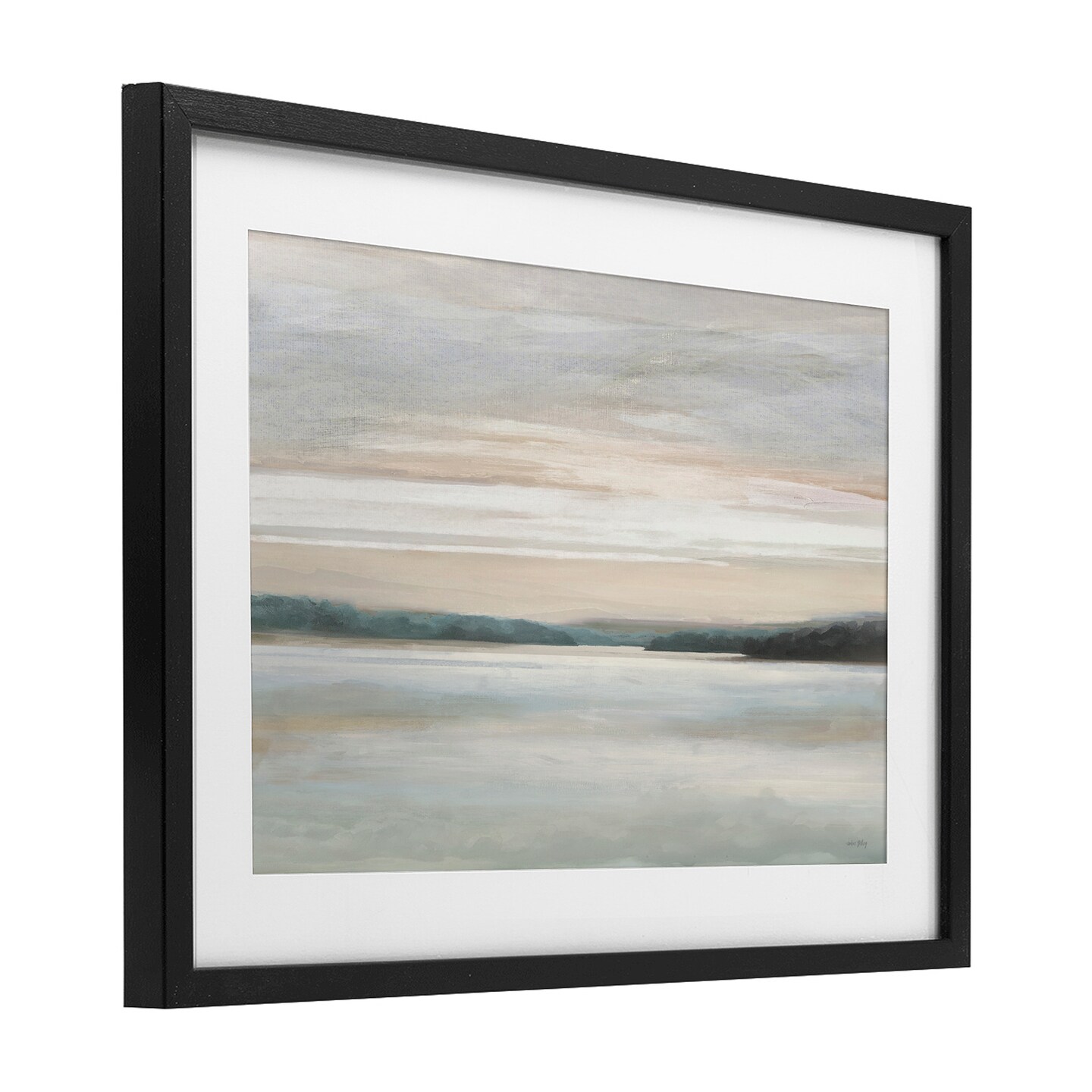Stupell Industries Muted Lake Abstraction Framed Print Under Glass, design by Amber Sterling