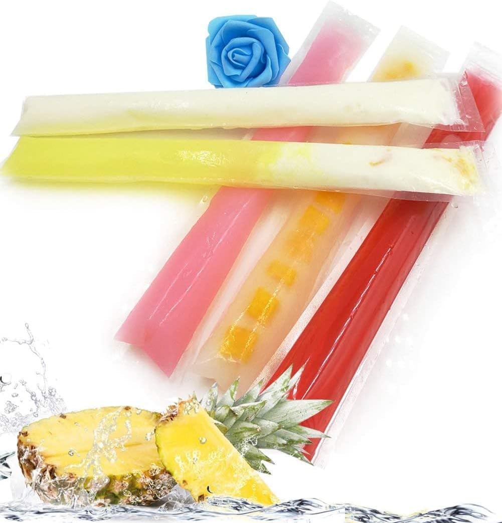 Popsicle Molds Bags, 50 Pack DIY Disposable Ice Pop Bags with Silicone Funnel (50)