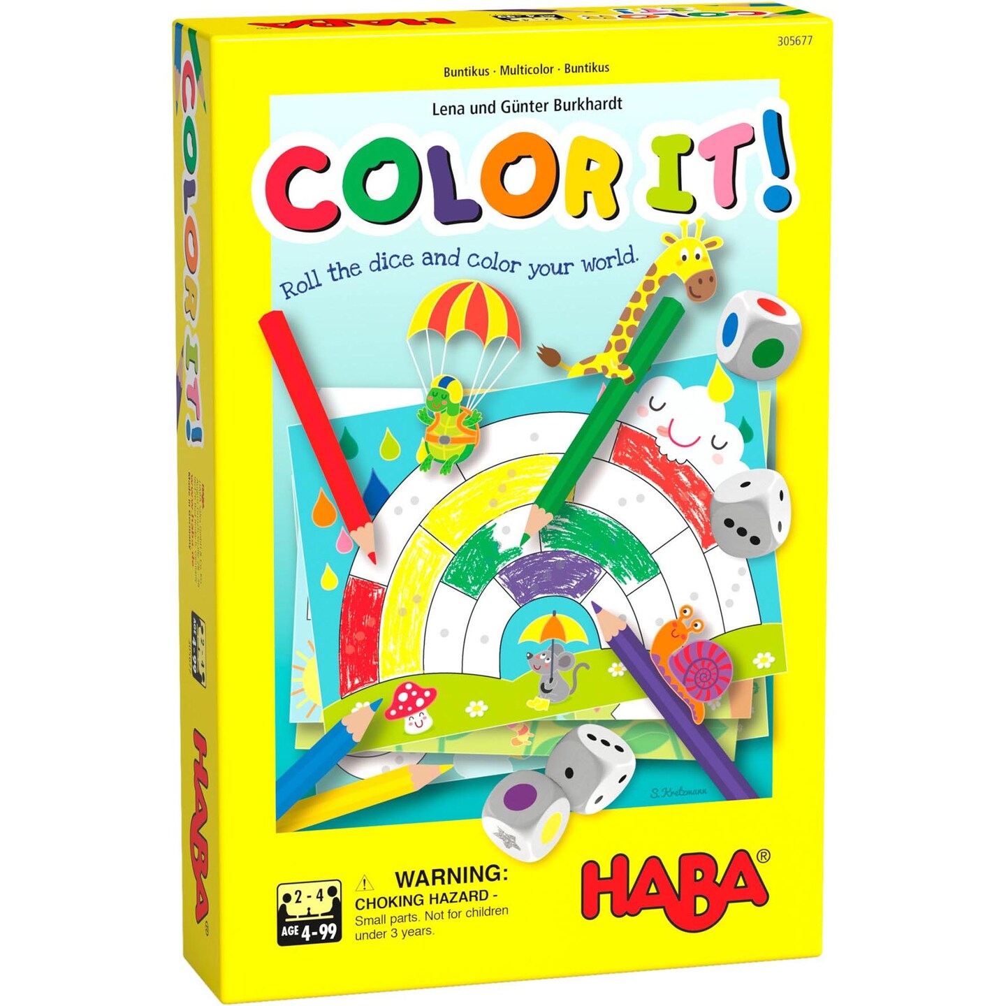 HABA Color It! Roll & Write Coloring Sheets Kids Board Game and Family Game for 4 Year Olds & Up, with 2 Variants for Creative and Colorful Play