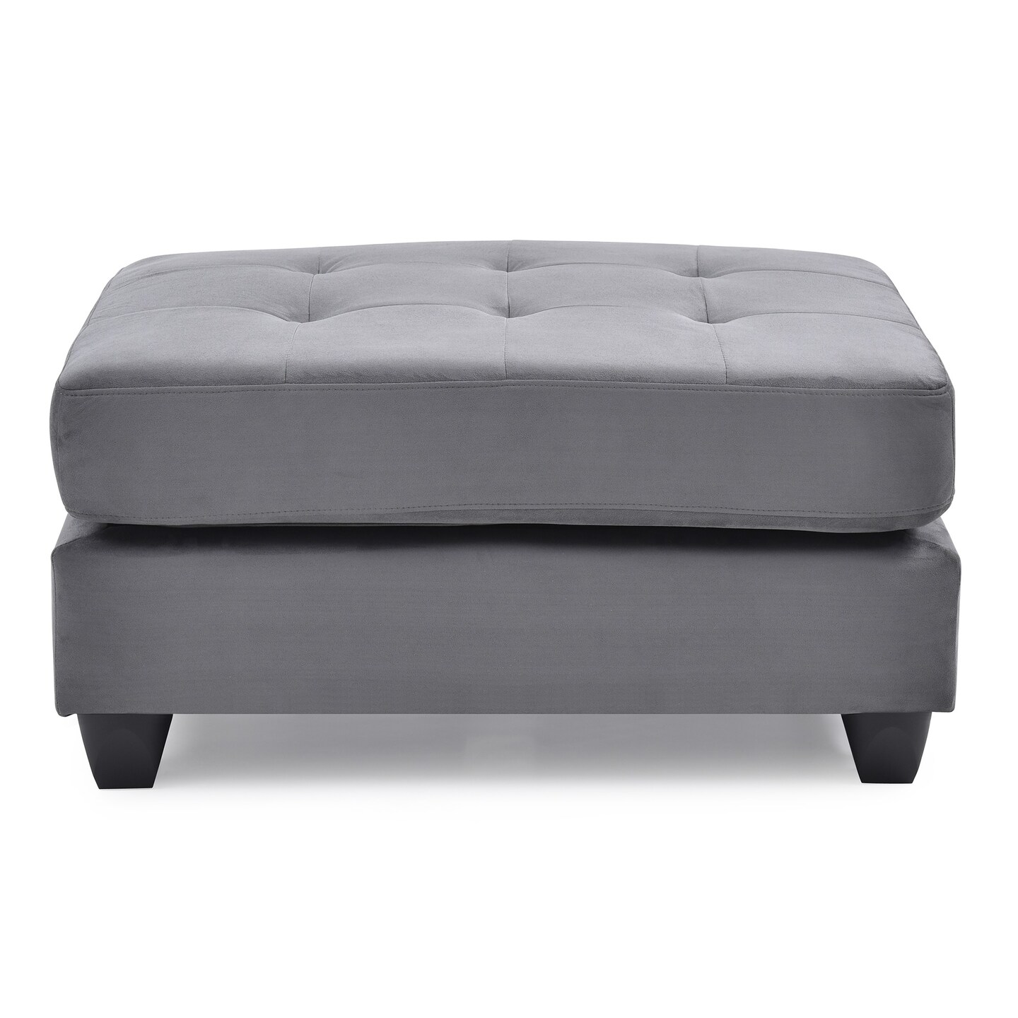 Contemporary Home Living Upholstered Tufted Ottoman - 38" - Gray