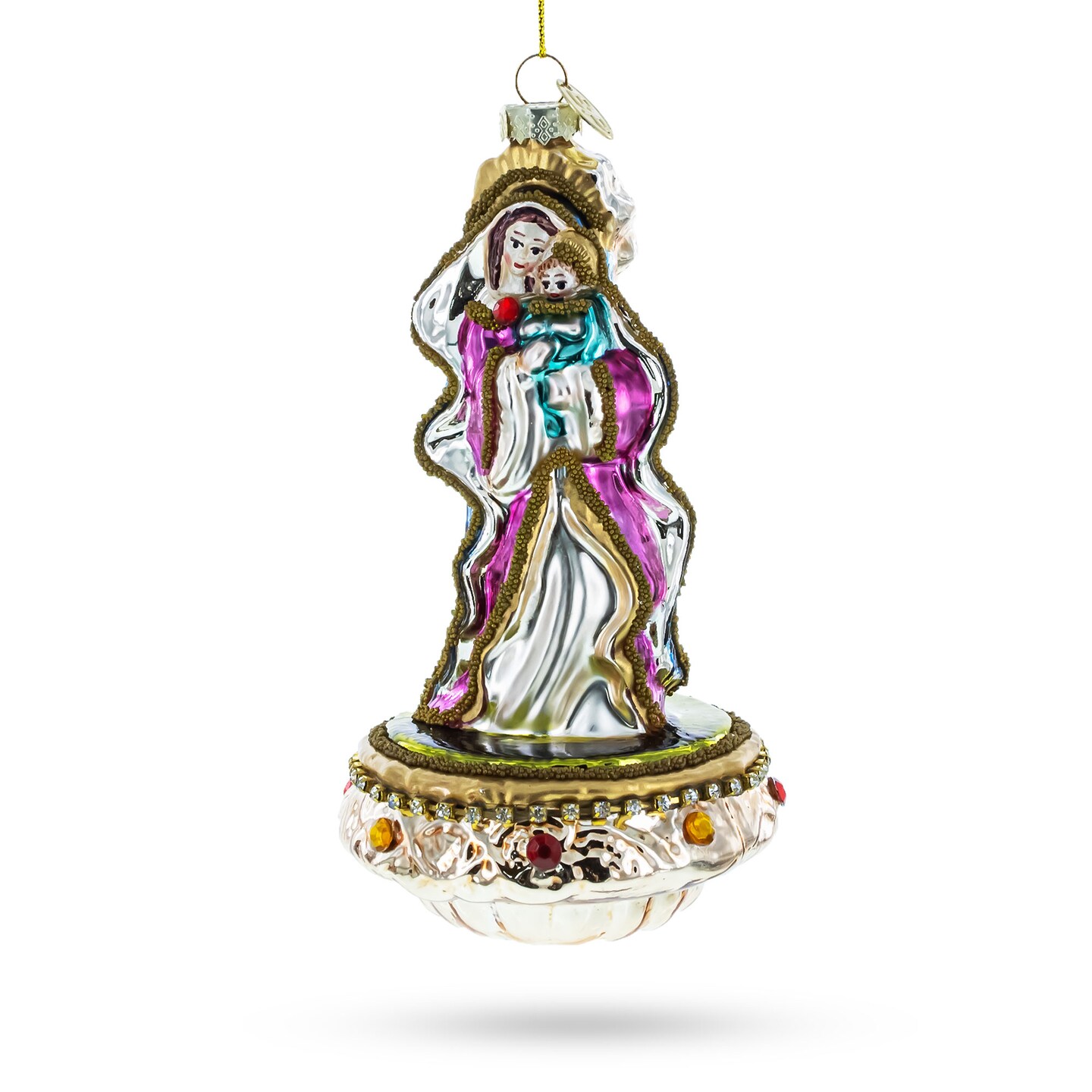 Nativity Scene Sacred Blown Glass Christmas Ornament